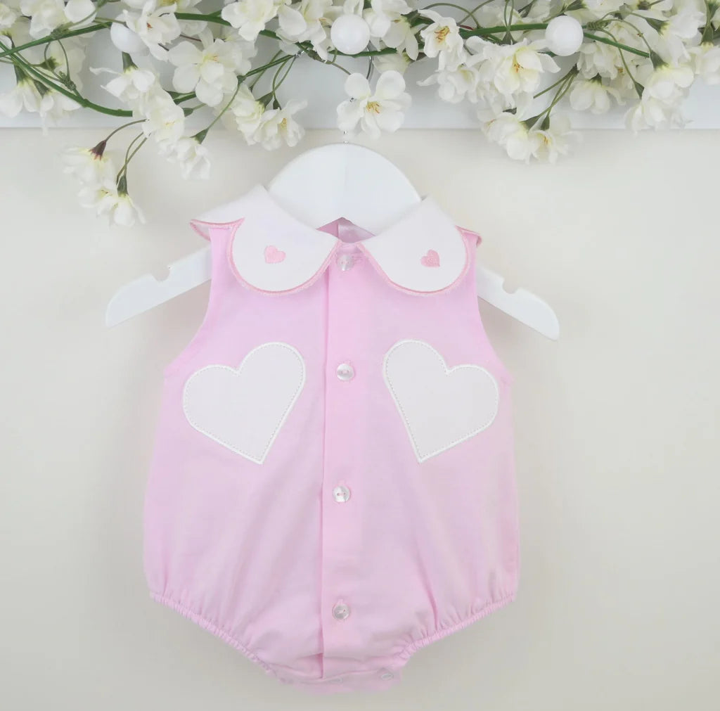 Embroidered Heart Romper