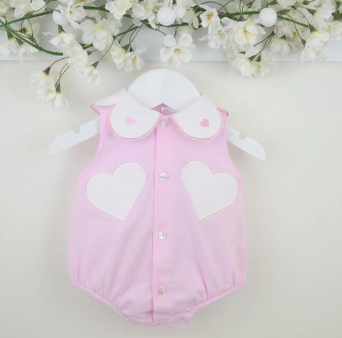 Embroidered Heart Romper