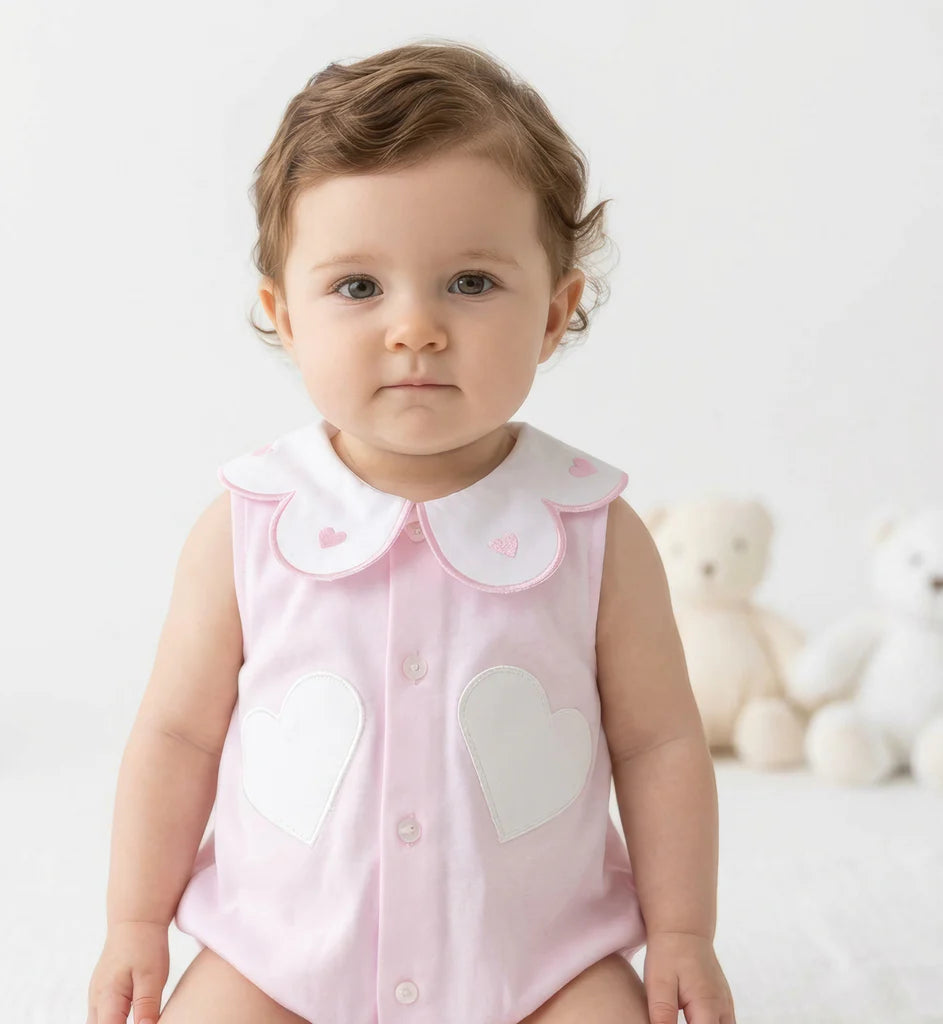Embroidered Heart Romper